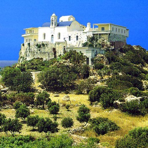 View of a church on western Crete in Greece