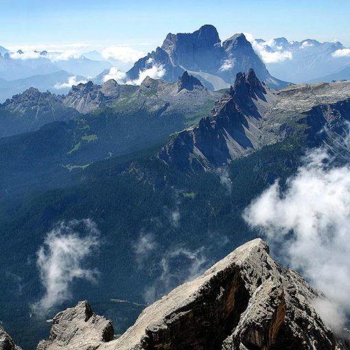View of the Tofana di Mezzo in the Dolomites, Italy