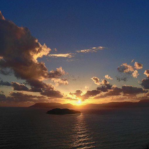 View of the sunset at Gérakas on Zákynthos, Greece